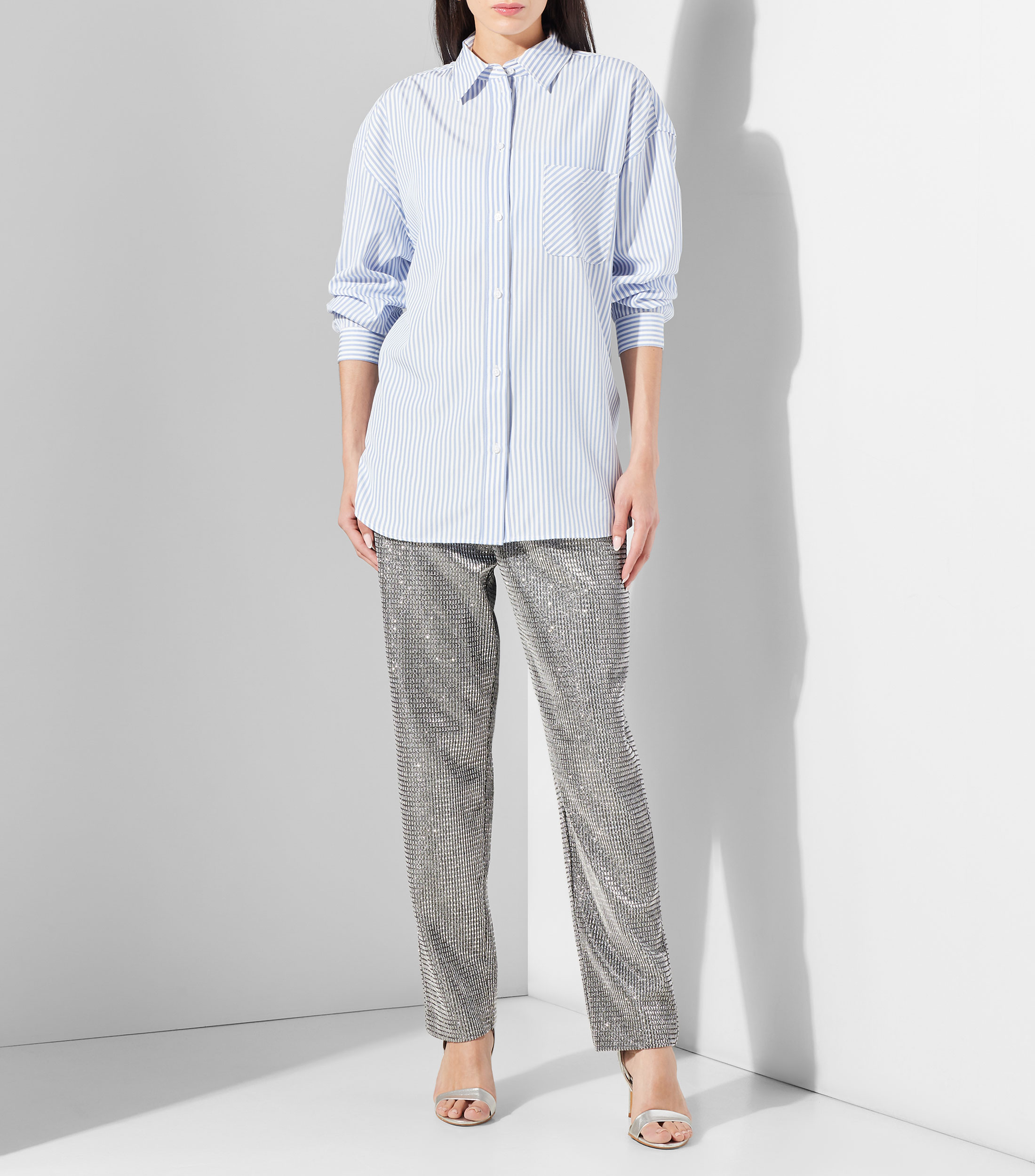 Camisa rayas manga larga Mujer